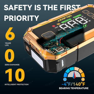 Démarreur de voiture <span class=keywords><strong>26000mAh</strong></span> avec batterie externe QC3.0 18W et double port USB à charge rapide pour moteurs essence 10L et diesel 10L 12V - Product Image 2