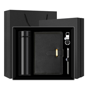 Logo personnalisé Business Set Fiole à vide à affichage numérique/A5 PU Notebook/Sign pen/Porte-clés Cadeaux de bureau en gros - Product Image 4