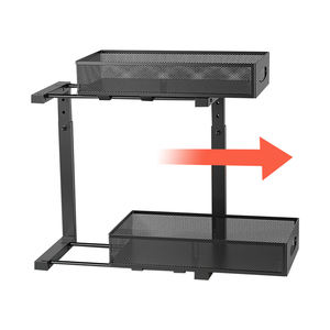 Vente en gros de 2 paquets <span class=keywords><strong>d</strong></span>'organisateurs de placard coulissants pour salle de bain et cuisine, sous l'évier, avec étagère à 2 niveaux sous l'évier - Product Image 4