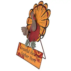 Metal Turkey Sign Wall Hanging Decoration Halloween Front Door Hanging Wall Decor