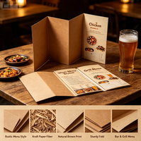 Impression personnalisée de menus de plats à emporter pour restaurants, brochure tri-pliante, publicité pour la restauration rapide, poulet frit, hamburgers, dépliant publicitaire offset personnalisé