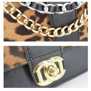 Commercio all'ingrosso di modo di cuoio DELL'UNITÀ di elaborazione del sacchetto di spalla con del leopardo della pelle scamosciata retro style delle donne di disegno speciale crossbody bag con due di colore del metallo - Product Image 6