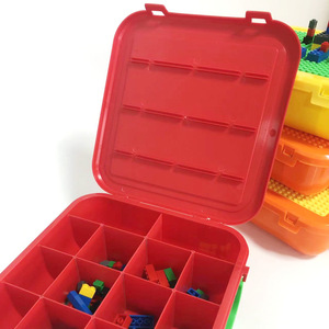 <b>Lego</b> Block Organizer Storage Case 1L Rectangle Desktop Toy Box With Green Baseplate For Kids Building Blocks - Product Image 3