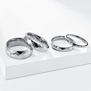 Geometric Design Tungsten Steel <b>Ring</b> Unisex Couple <b>Ring</b> Engagement Jewelry 2468mm Gold Pinky <b>Ring</b> - Product Image 3