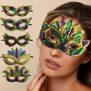 Mardi Gras Glitter Lentejuelas Bordado Mascarada Mascarilla Año Nuevo <span class=keywords><strong>Carnaval</strong></span> y Día <span class=keywords><strong>de</strong></span> San Patricio Accesorios <span class=keywords><strong>de</strong></span> fiesta - Product Image 1