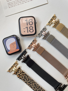 Nouveau design mince <span class=keywords><strong>bracelet</strong></span> milanais pour <span class=keywords><strong>Apple</strong></span> <span class=keywords><strong>Watch</strong></span> série 10 9 8 7 6 5 SE <span class=keywords><strong>Bracelet</strong></span> en métal femmes <span class=keywords><strong>bracelet</strong></span> léopard 41mm 45mm 49mm bandes - Product Image 3