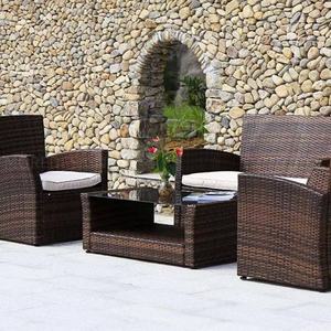 Canapé d'extérieur en <span class=keywords><strong>rotin</strong></span> tressé pour jardin, parc, hôtel, <span class=keywords><strong>salon</strong></span>, avec coussins imperméables – Excellent rapport qualité-prix - Product Image 5