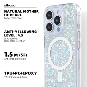 Inci telefon kapağı özel temizle TPU PC manyetik kabuk cep telefonu <span class=keywords><strong>iPhone</strong></span> için kılıf 16 15 14 13 12 Pro Max - Product Image 2