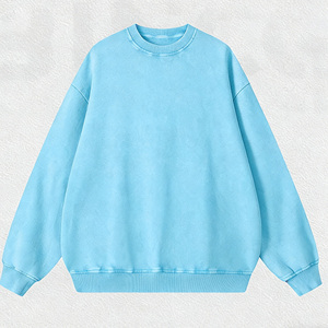 High Quality Acid Wash Knitted 100% Cotton Custom Vintage Wash Breathable Sweatshirt Casual Short Sleeve <b>Pullover</b> Logo <b>Men</b> - Product Image 6