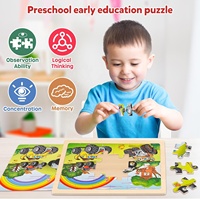 Grandes puzzles en bois Monster Truck, jouet éducatif, boîte cadeau pour les tout-petits, enfants de 2 à 4 ans, garçons et filles, 3 4 5 6