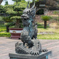 Personnalisé Métal Bronze Dragon Statue Ornements Laiton Antique Bronze Grand Dragon Chinois Jardin Statue Sculpture Fontaine D'eau