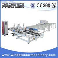 Línea de producción automática de soldadura y limpieza de puertas y ventanas de PVC de alta velocidad, controlada por PLC, personalizable