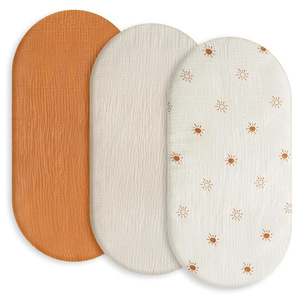 Sábana de <span class=keywords><strong>cuna</strong></span> de bebé de algodón de muselina 100%, Mini forro de <span class=keywords><strong>cuna</strong></span> suave <span class=keywords><strong>para</strong></span> 3 uds, ropa de cama <span class=keywords><strong>para</strong></span> niños - Product Image 2