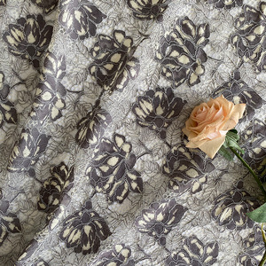 Henry pamuk dantel yeni tasarım iki renkli üç boyutlu büyük çiçek Hollow örgü kumaş dekoratif masa örtüsü için kullanılan - Product Image 2