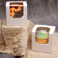 Boîte à gobelets en papier portable, 1 boîte à brownie, boîte à muffins en cuir de vache, boîte à cupcakes en papier, boîte à tartes aux œufs, boîte d'emballage Shimeyong