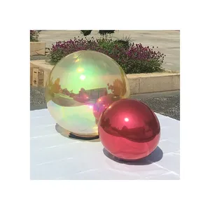 Khổng lồ trang trí gương Sphere tùy chỉnh lớn PVC Bạc Inflatable gương bóng