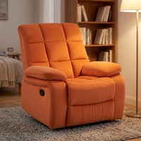 Canapé inclinable électrique VANBOW en tissu respirant orange avec repose-pieds extensible pour salon