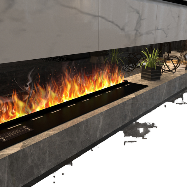 OEM ODM Factory Direct 3D Water Vapor Electric Fireplace Remote APP Control 304 Stainless Steel Water Tank