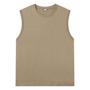 Joychuang camisetas sin mangas de algodón 100% de alta calidad para hombre OEM venta al por mayor chalecos sin mangas de verano con estampado de logotipo personalizado cuello redondo de punto - Product Image 6