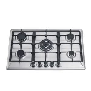 90cm stainless steel surface cast iron pan support built in cooktop gas cooker with work burner