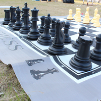 Jeu d'échecs d'extérieur imperméable, plateau d'échecs de 6 pieds, pièces en plastique, roi de 10 pouces de haut, pions
