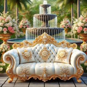 Sofá de Tres Plazas en Madera de Teca con Aspecto Real y Diseño Lujoso, Hecho a Mano con Madera Sólida para una Sala de Estar Elegante - Product Image 1