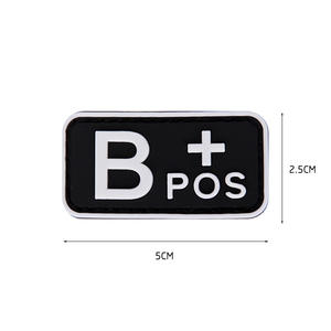 ПВХ светящийся Тип крови значок нарукавная повязка A + B + AB + O + липучка значок боевой дух патч мягкий резиновый капельный пластик - Product Image 6