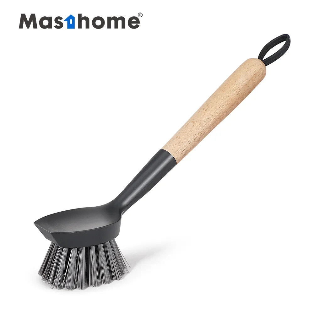Masthome raschietto Design legno e plastica serie spazzola per piatti spazzola per la pulizia della pentola da cucina in legno