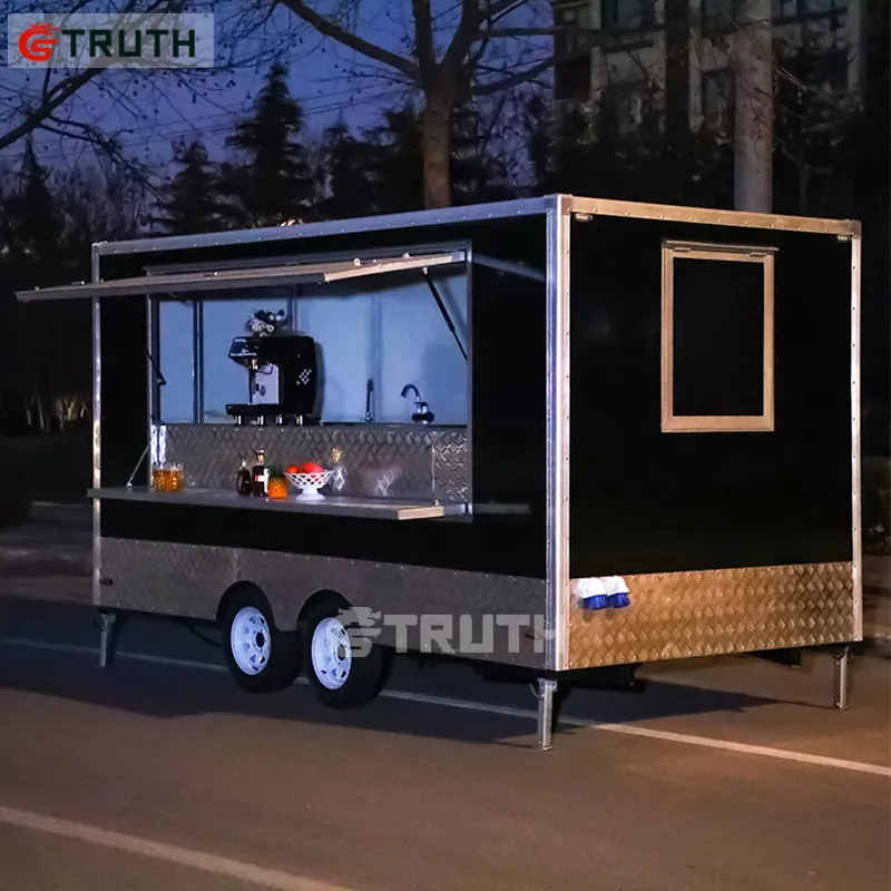 best sale square street food BBQ ice-cream hot plate food trailer truck for sale USA
