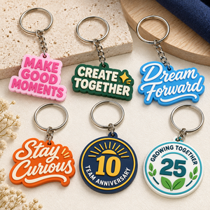 Llaveros Personalizados de PVC Suave con Texto, Llaveros Promocionales para Aniversarios Corporativos, Fabricación OEM ODM - Product Image 1