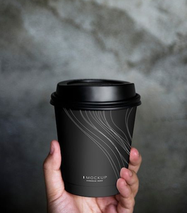 Custom Printed Logo Disposable 8oz 10oz Double Wall Hot Stamping Coffee Cups With Lid Double Paper Cup