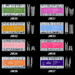 240 piezas de <span class=keywords><strong>moldes</strong></span> de uñas ABS de doble punta, delgados, en forma de T, puntiagudos, tipo ataúd, para extensión, transparentes, para salones de uñas y uso DIY - Product Image 1