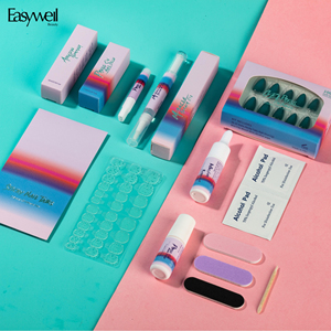 Easywell – <span class=keywords><strong>Faux</strong></span> ongles <span class=keywords><strong>en</strong></span> <span class=keywords><strong>gel</strong></span> souple blancs courts, style French, autocollants, 30 pièces, à presser – Nouveauté très prisée - Product Image 6