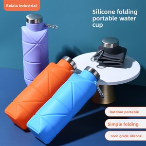 Borraccia Sportiva Pieghevole in Silicone con Motivo a Rombi per Viaggi all'Aperto - Design Portatile - Product Image 2