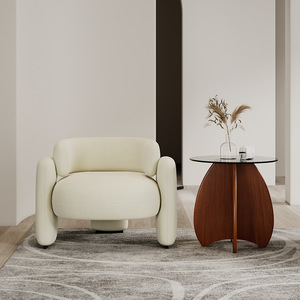 Fauteuil d'appoint en bois et velours de style mid-century, moderne, luxueux, durable, pour la maison, le bureau, l'appartement, le salon, nouveau modèle - Product Image 5