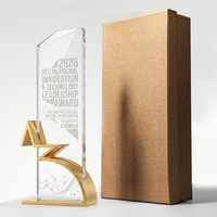 Trophée en cristal personnalisé, gravé sur mesure, en or, argent, bronze, en forme d'étoile, pour la reconnaissance de l'excellence d'entreprise lors de galas annuels