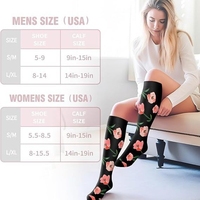 Nouvelle Arrivée Chaussettes de Sport à Motifs Floraux pour la Course en Plein Air, Chaussettes de Compression Mollet à Motifs Floraux pour Hommes et Femmes