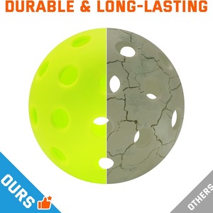 Vente directe usine – Balle de pickleball extérieure de haute qualité 74 mm, durable, élastique, moulée par injection, en plastique, pour le divertissement - Product Image 3