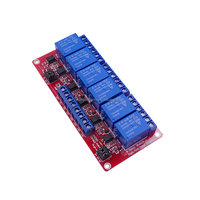 Papan relai pemicu tingkat tinggi dan rendah, stok baru 8 saluran 5V 12V 24V modul relai Optocoupler merah