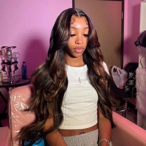 Peluca Sintética de Alta Calidad con Ondas Suaves y Mechas Ombre, Pelucas de Cabello Sintético de Alta Calidad, Gran Venta, Popular - Product Image 1