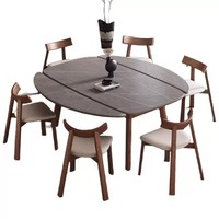 Table de cuisine et de salle à manger extensible et pliable en bois massif, ronde, moderne, gain de place, assemblée sur mesure OEM ODM
