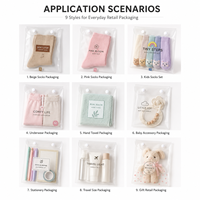 Pochette en plastique dépoli personnalisée avec fermeture à pression pour photos, certificats et emballage de sous-vêtements pour enfants