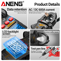ANENG CM86 Digital Clamp Meter 600A AC/DC Arus Tegangan Kapasitansi CAT III 600V Multimeter Profesional