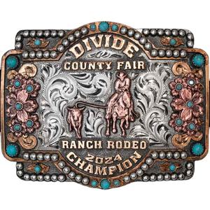 Men's and Women's Cowboy <b>Belt</b> <b>Buckle</b> in <b>Silver</b> - Product Image 2