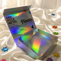 Meistverkaufte Zusammenklappbare Magnetbox Laser-Papierbox Handgefertigte Hochwertige Exquisite Geschenkbox für Kleidungsverpackungen