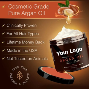 Masque capillaire professionnel à la fragrance longue durée, à l'huile d'argan, revitalisant, favorisant la croissance, nourrissant et fortifiant pour un cuir chevelu sain - Product Image 3