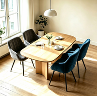 Chaise de salle à manger moderne en velours, prix de gros direct usine, dossier confortable, accoudoirs, pieds en métal, pour hôtel, maison, usage de loisirs
