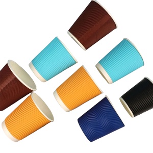 Vasos de Papel de Doble Pared Compostables y Ecológicos con Tapas Negras para Café, Vino y Bebidas Carbonatadas para Llevar - Colores y Tamaños Personalizables - Product Image 1