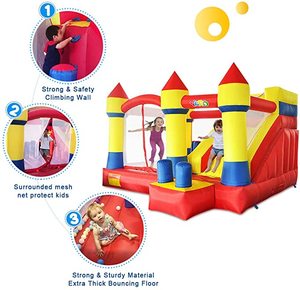 Casa de rebote inflable de Material grueso de vinilo para niños, Castillo de salto, Tobogán, obstáculos - Product Image 4