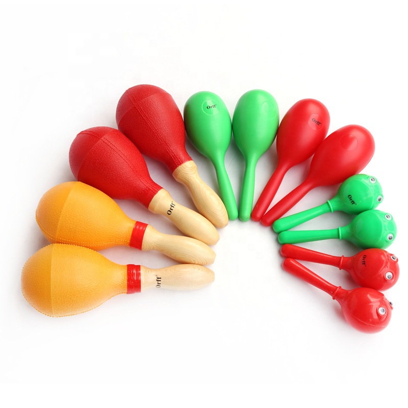 Orff Percussion Instrument Set for Fine Children Plastic Sand Hammer and Drum Teaching Aids for Educational Purpose